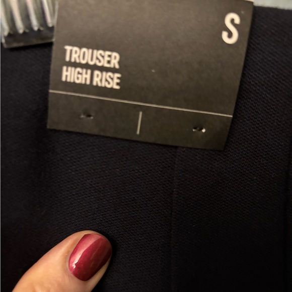NWT EXPRESS Navy High-Waisted Button-Detail Pants - Picture 3 of 6